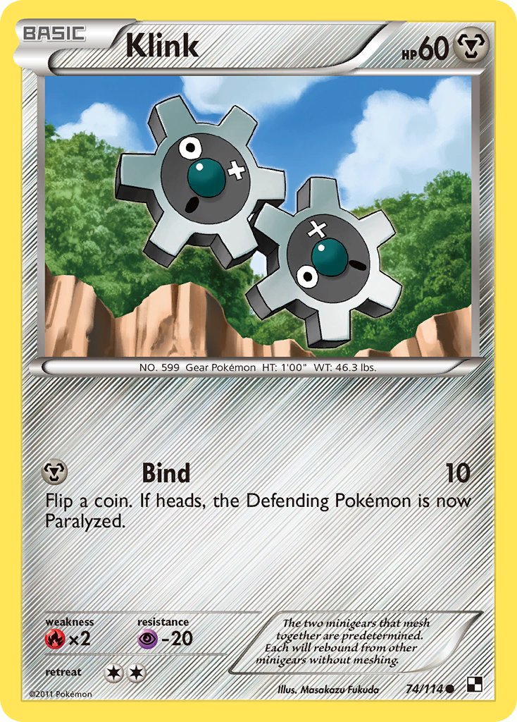 Black & White Klink [Cracked-Ice] Pokémon card